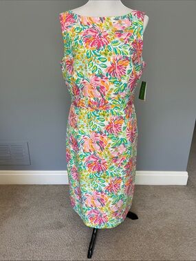 Lilly Pulitzer Pink, Yellow & Green Floral Sheath Dress
